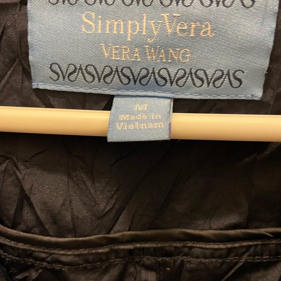 S SIMPLY VERA BY VERA WANG Medium Indigo Blue & Black Lightweight Fall Winter - Picture 2 of 3